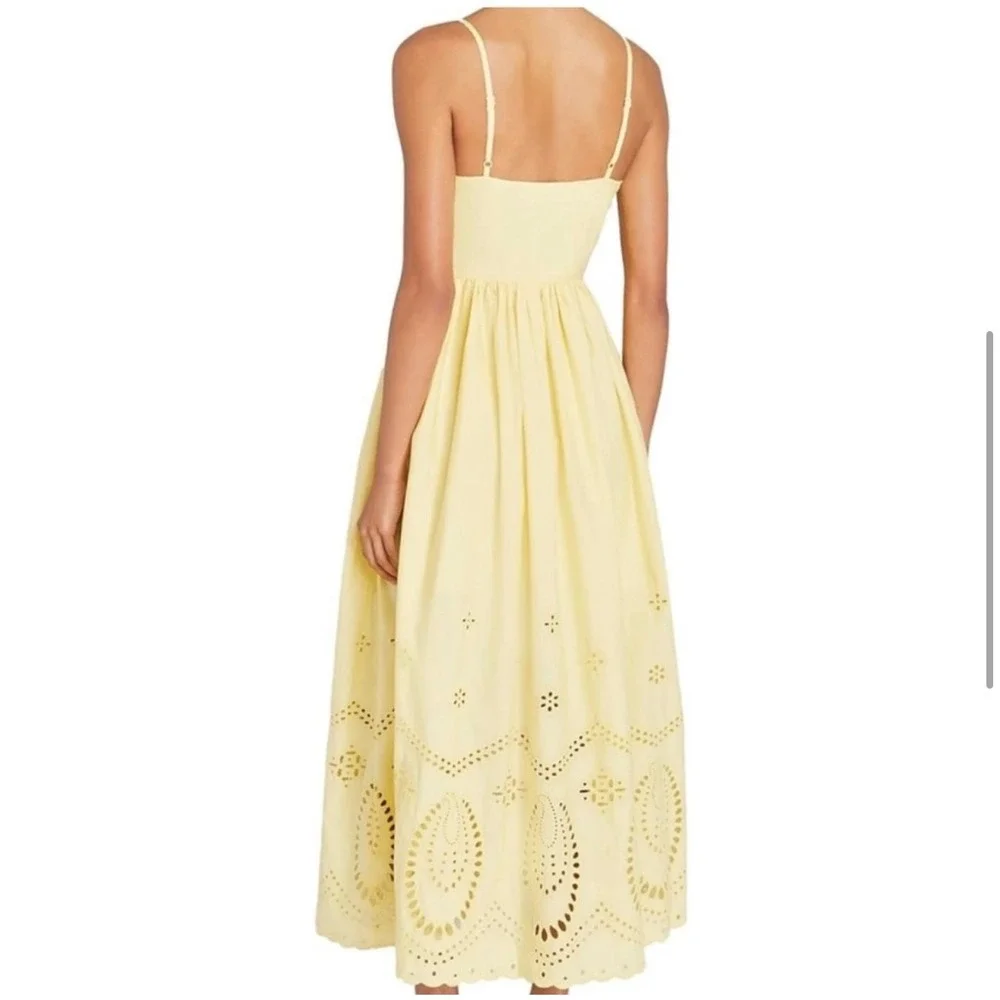Calypso St. Barth Yellow Eyelet Dress Sleeveless Maxi with Pockets - Picture 3 of 10